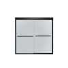 Kameleon 55-59 x 57 in. 6 mm Bypass Tub Door for Alcove Installation with Frost glass in Matte Black