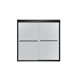 Kameleon 55-59 x 57 in. 6 mm Bypass Tub Door for Alcove Installation with Frost glass in Matte Black