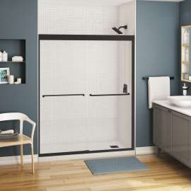 Kameleon 51-55 x 71 in. 6 mm Bypass Shower Door for Alcove Installation with Clear glass in Matte Black