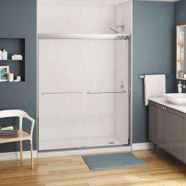 Kameleon 55-59 x 71 in. 8 mm Bypass Shower Door for Alcove Installation with Clear glass in Chrome