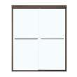 Kameleon 55-59 x 71 in. 8 mm Bypass Shower Door for Alcove Installation with Clear glass in Dark Bronze