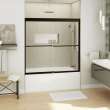 Kameleon SC 55-59 x 57 in. 6 mm Bypass Tub Door for Alcove Installation with Clear glass in Dark Bronze