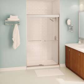 Kameleon SC 43-47 x 71 in. 6 mm Bypass Shower Door for Alcove Installation with Clear glass in Brushed Nickel