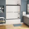 Kameleon SC 55-59 x 57 in. 8 mm Bypass Tub Door for Alcove Installation with Clear glass in Matte Black