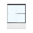 Kameleon SC 55-59 x 57 in. 8 mm Bypass Tub Door for Alcove Installation with Clear glass in Matte Black