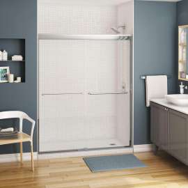 Kameleon SC 55-59 x 71 in. 8 mm Bypass Shower Door for Alcove Installation with Clear glass in Chrome