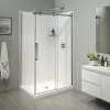 Halo Pro 48 x 36 x 78 3/4 in. 8mm Sliding Shower Door for Corner Installation with Clear glass in Chrome