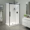 Halo Pro 48 x 36 x 78 3/4 in. 8mm Sliding Shower Door for Corner Installation with Clear glass in Matte Black