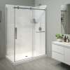 Halo Pro 60 x 32 x 78 3/4 in. 8mm Sliding Shower Door with Towel Bar for Corner Installation with Clear glass in Chrome