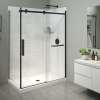Halo Pro 60 x 32 x 78 3/4 in. 8mm Sliding Shower Door with Towel Bar for Corner Installation with Clear glass in Matte Black