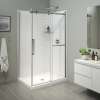 Halo Pro 48 x 36 x 78 3/4 in. 8mm Sliding Shower Door with Towel Bar for Corner Installation with Clear glass in Chrome