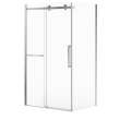Halo Pro 48 x 36 x 78 3/4 in. 8mm Sliding Shower Door with Towel Bar for Corner Installation with Clear glass in Chrome
