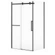 Halo Pro 48 x 36 x 78 3/4 in. 8mm Sliding Shower Door with Towel Bar for Corner Installation with Clear glass in Matte Black