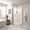Manhattan Square 36 x 36 x 72 in. 6mm Pivot Shower Door for Corner Installation with Clear glass & Round Handle in Chrome