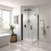Manhattan Square 36 x 36 x 72 in. 6mm Pivot Shower Door for Corner Installation with Clear glass & Square Handle in Matte Black