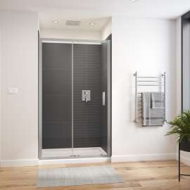 Connect Pro 43 1/2-45 x 76 in. 6mm Sliding Shower Door for Alcove Installation with Clear glass in Chrome