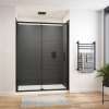 Connect Pro 57-58 1/2 x 76 in. 6mm Sliding Shower Door for Alcove Installation with Clear glass in Matte Black