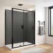 Connect Pro 57-58 1/2 x 76 in. 6mm Sliding Shower Door for Alcove Installation with Clear glass in Matte Black