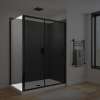Connect Pro Return Panel for 36 in. Base with Clear glass in Matte Black
