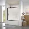 Connect 57-58 1/2 x 57 in. 6mm Sliding Tub Door for Alcove Installation with Clear glass in Matte Black