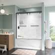 Uptown 56-59 x 58 in. 8 mm Bypass Tub Door for Alcove Installation with Clear glass in Dark Bronze
