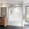 Uptown 56-59 x 58 in. 8 mm Bypass Tub Door for Alcove Installation with Clear glass in Brushed Nickel