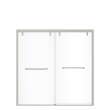 Uptown 56-59 x 58 in. 8 mm Bypass Tub Door for Alcove Installation with Clear glass in Brushed Nickel