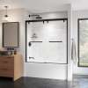 Uptown 56-59 x 58 in. 8 mm Bypass Tub Door for Alcove Installation with Clear glass in Matte Black