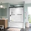Uptown 56-59 x 58 in. 8 mm Bypass Tub Door for Alcove Installation with Clear glass in Matte Black