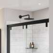 Uptown 44-47 x 76 in. 8 mm Bypass Shower Door for Alcove Installation with Clear glass in Matte Black
