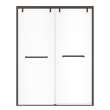 Uptown 56-59 x 76 in. 8 mm Bypass Shower Door for Alcove Installation with Clear glass in Dark Bronze