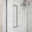 Uptown 44-47 x 76 in. 8 mm Sliding Shower Door for Alcove Installation with Clear glass in Chrome & White Marble