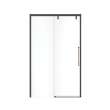 Uptown 44-47 x 76 in. 8 mm Sliding Shower Door for Alcove Installation with Clear glass in Dark Bronze & Beige Marble