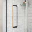 Uptown 44-47 x 76 in. 8 mm Sliding Shower Door for Alcove Installation with Clear glass in Matte Black & Wood