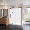 Uptown 56-59 x 76 in. 8 mm Sliding Shower Door for Alcove Installation with Clear glass in Dark Bronze & Beige Marble