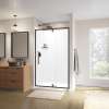 Uptown 45-47 x 76 in. 8 mm Pivot Shower Door for Alcove Installation with Clear glass in Dark Bronze & Beige Marble