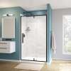 Uptown 45-47 x 76 in. 8 mm Pivot Shower Door for Alcove Installation with Clear glass in Matte Black