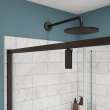 Uptown 57-59 x 76 in. 8 mm Pivot Shower Door for Alcove Installation with Clear glass in Dark Bronze