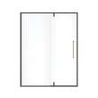 Uptown 57-59 x 76 in. 8 mm Pivot Shower Door for Alcove Installation with Clear glass in Dark Bronze & Beige Marble