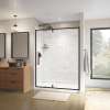 Uptown 57-59 x 76 in. 8 mm Pivot Shower Door for Alcove Installation with Clear glass in Matte Black & Wood