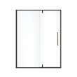 Uptown 57-59 x 76 in. 8 mm Pivot Shower Door for Alcove Installation with Clear glass in Matte Black & Wood