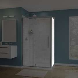 Uptown Return Panel for 32 in. Base with Clear glass in Chrome