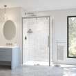 Uptown Return Panel for 36 in. Base with Clear glass in Brushed Nickel