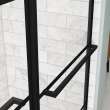 Incognito 57 Shaker 56-59 x 56 3/4 in. 8mm Bypass Tub Door for Alcove Installation with Shaker glass in Matte Black