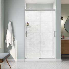 Incognito 76 44-47 x 76 in. 8mm Bypass Shower Door for Alcove Installation with Clear glass in Chrome