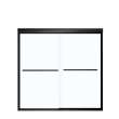 Aura 51-55 x 57 in. 6 mm Bypass Tub Door for Alcove Installation with Clear glass in Matte Black