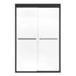 Aura 43-47 x 71 in. 6 mm Bypass Shower Door for Alcove Installation with Fluted glass in Matte Black