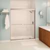 Aura 55-59 x 71 in. 6 mm Sliding Shower Door for Alcove Installation with Clear glass in Brushed Nickel