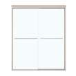 Aura 55-59 x 71 in. 6 mm Sliding Shower Door for Alcove Installation with Clear glass in Brushed Nickel