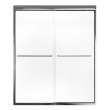 Aura 55-59 x 71 in. 6 mm Bypass Shower Door for Alcove Installation with Fluted glass in Chrome